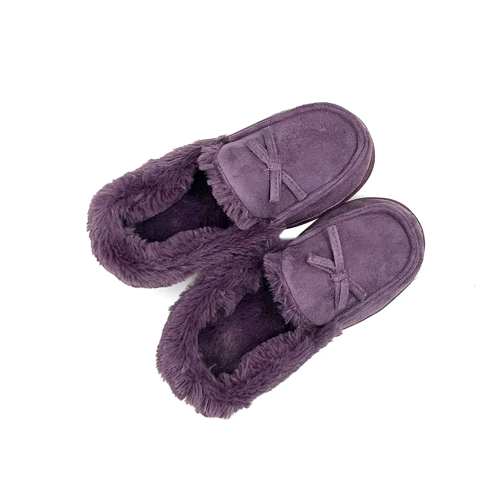 Wholesale winter warm plush bedroom sleeping slippers for women custom shoes