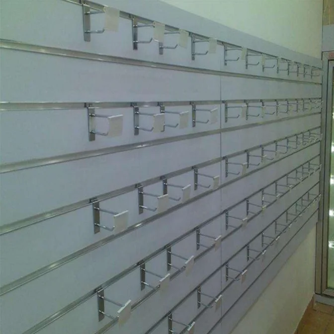 Slatwall MDF Slotted Board /15mm 18mm PVC Surface Slot Slat Wall Panel with Metal Hooks