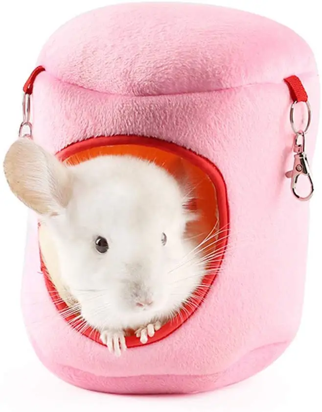 C&C Cute Hamster Winter Warm Fleece Hammock Toy Hanging Bed Nest House for Syrian Hamster Gerbil Rat Mouse Small Animal Cage