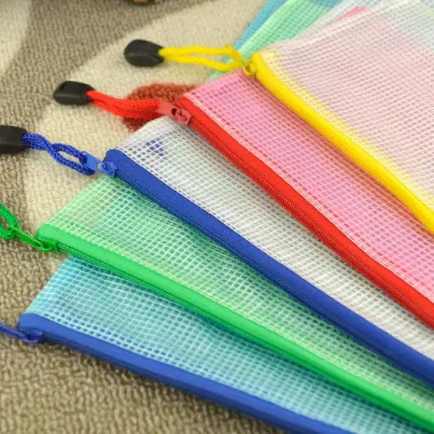 A4 /A3/B4/B3/A6/B6 office file folder zip lock mesh color package clear PVC document bag for office or school put the paper and