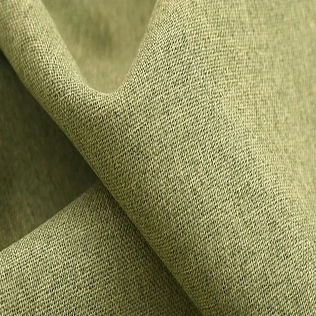 New arrival  UV protection 100% polyester faux linen blackout fabric for curtain