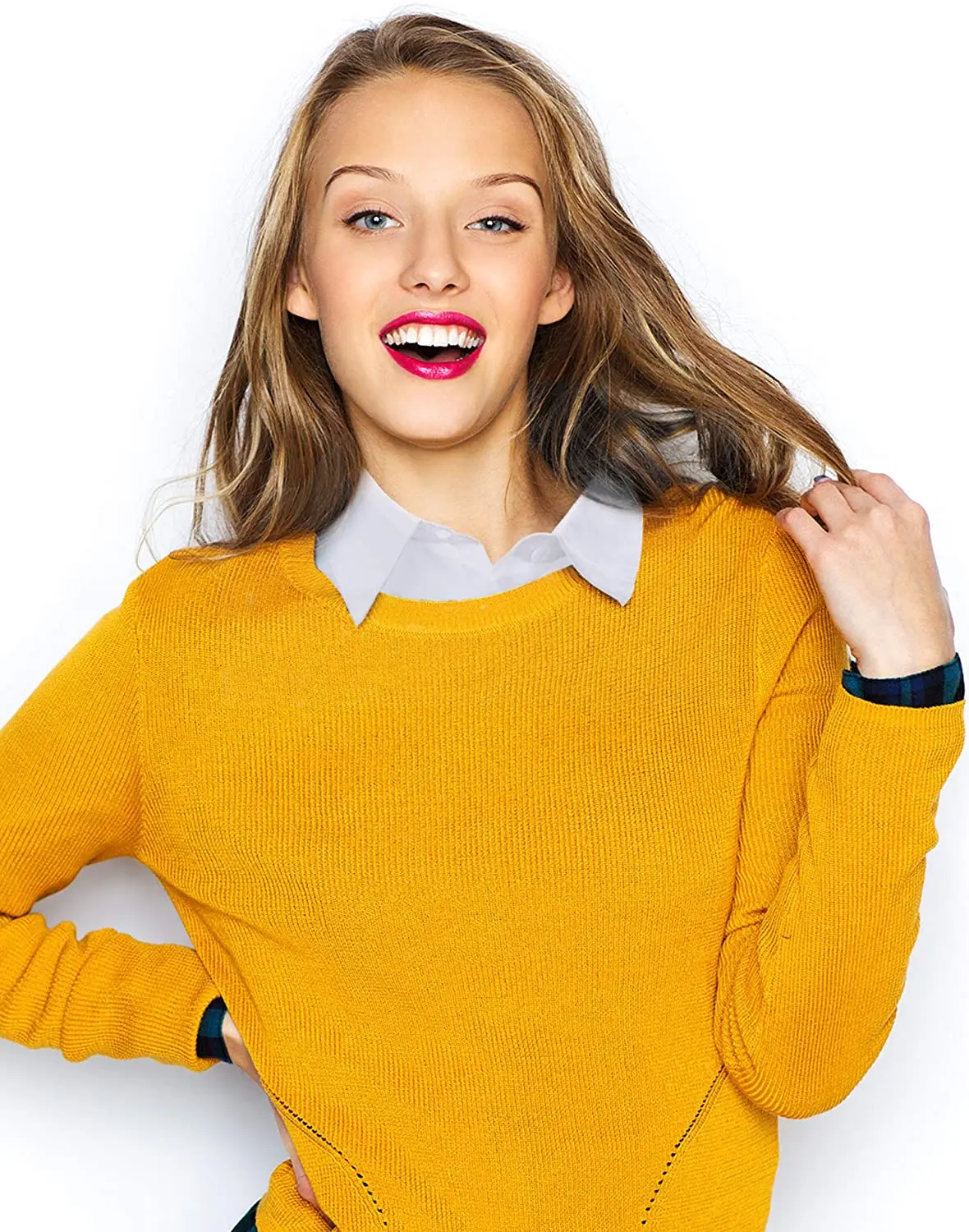 Detachable Collars Women Bow Tie Shirt  With Sequin Motifs At Collar Corners Shirt
