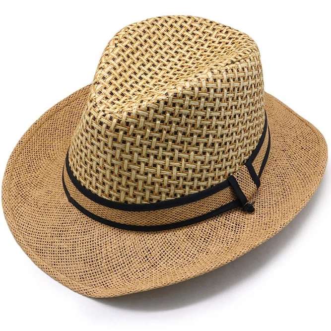 Chinese hats 2020 sun cool beach travel floppy paper straw wide brim cowboy hats made in mexico for men