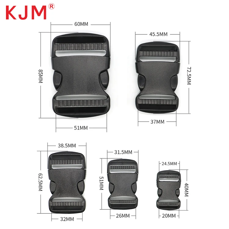KJM 20 мм 25 30 38 сумка рюкзак Регулируемый пластиковый Pom быстросъемная скользящая Пряжка Пользовательский логотип пряжки ремня
