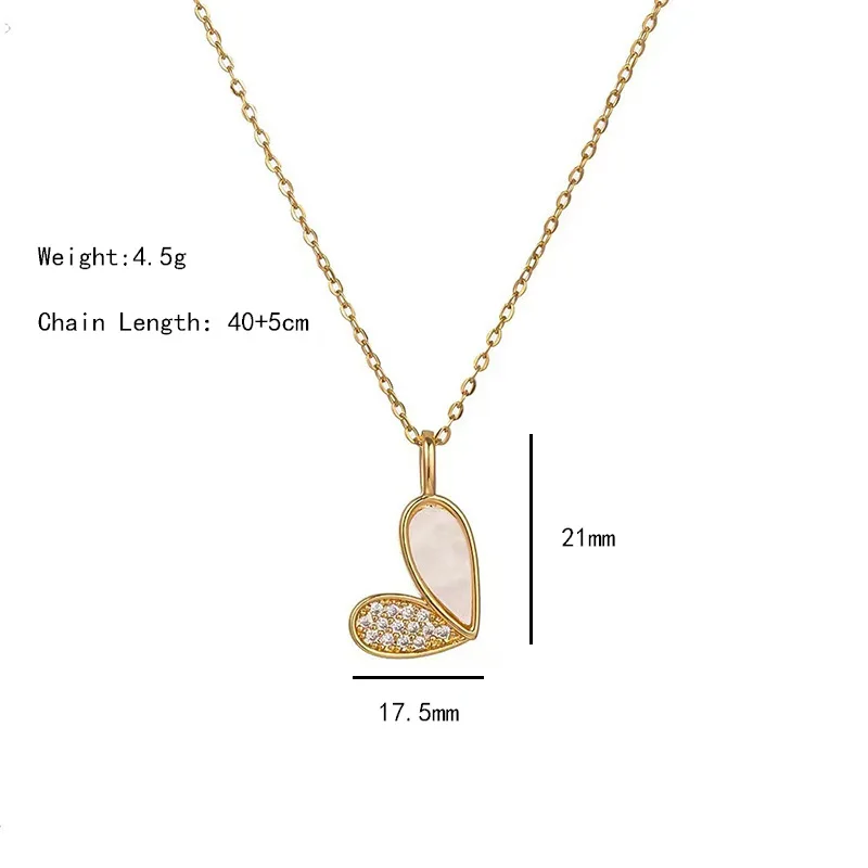 Women High Quality Gold Love With Diamond Jewelry 18k Gold Filled Plated Layered Chain Pendant Necklace