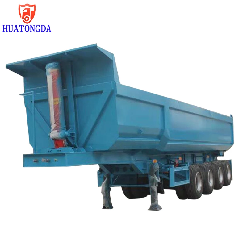 Low Price U shape 3 Axle 45 cbm Tipper Dump Trailer Truck For Coal Transport
