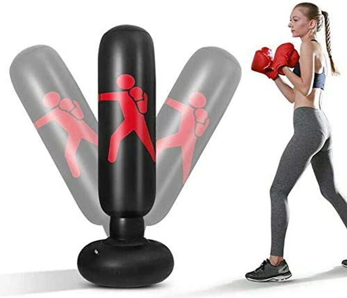 Vertical Type Fitness Decompression Sand Bag Tumbler Inflatable Boxing Free Standing Punching sand Bag