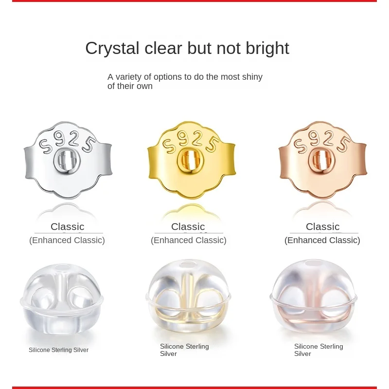 925 Sterling Silver Butterfly Ear Plug 4mm Ear Back Stud Ear Cap and Earring Protection Accessories