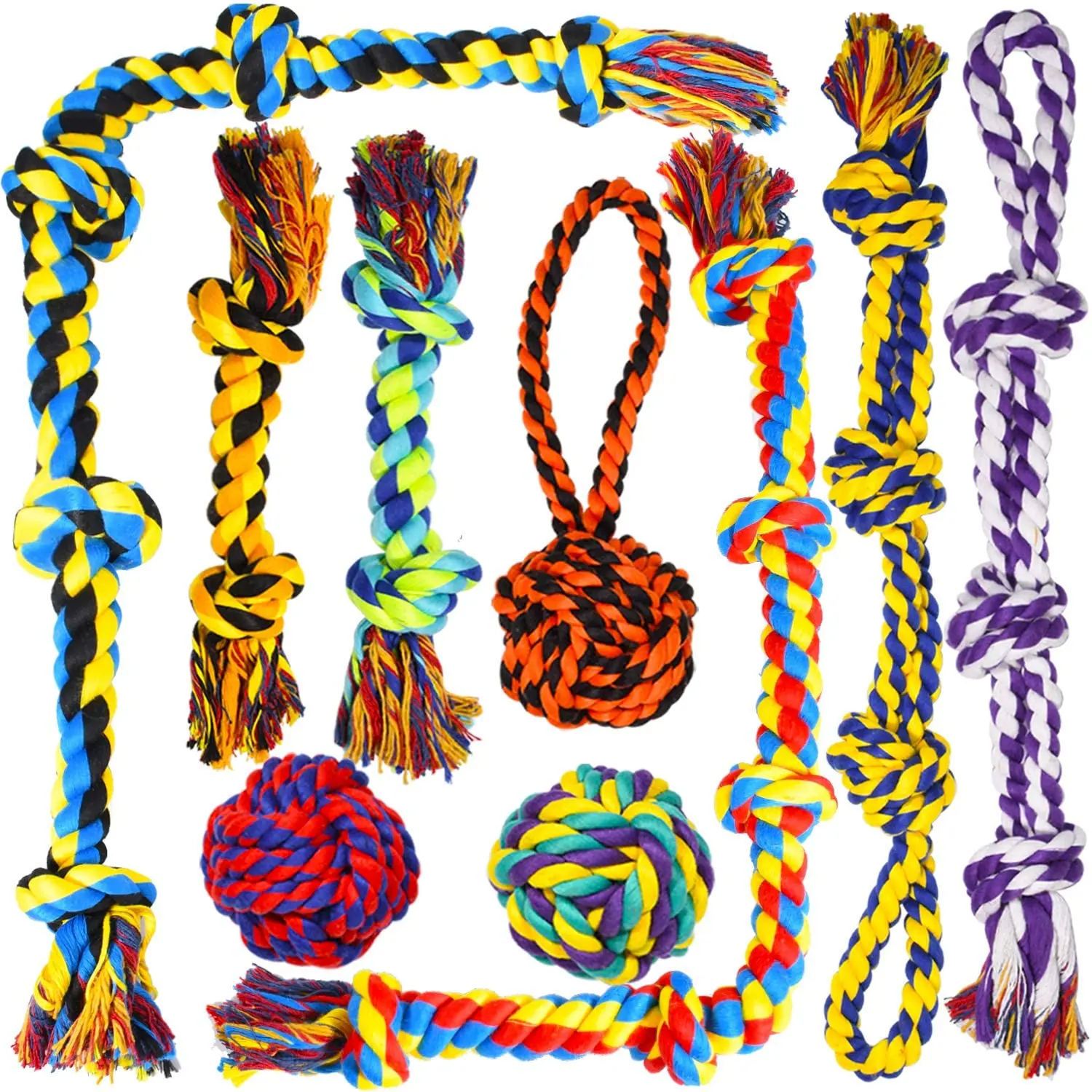 Free sample Eco-Friendly Stocked Bulk Cheap Hand-Woven Super Strong Bite-Resistant Set Chew Interactive Pet Dog Rope Toy