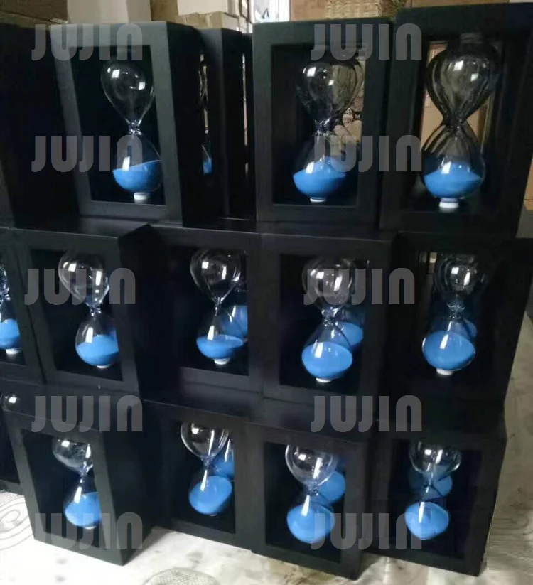 
3minute 4 Minutes 5 Minutes Borosilicate Glass Sand Timer with wood frame 