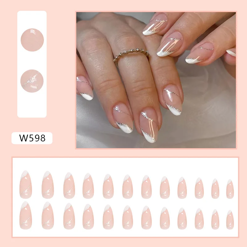 wholesale new design french style fake nails soft gel ABS press on nails