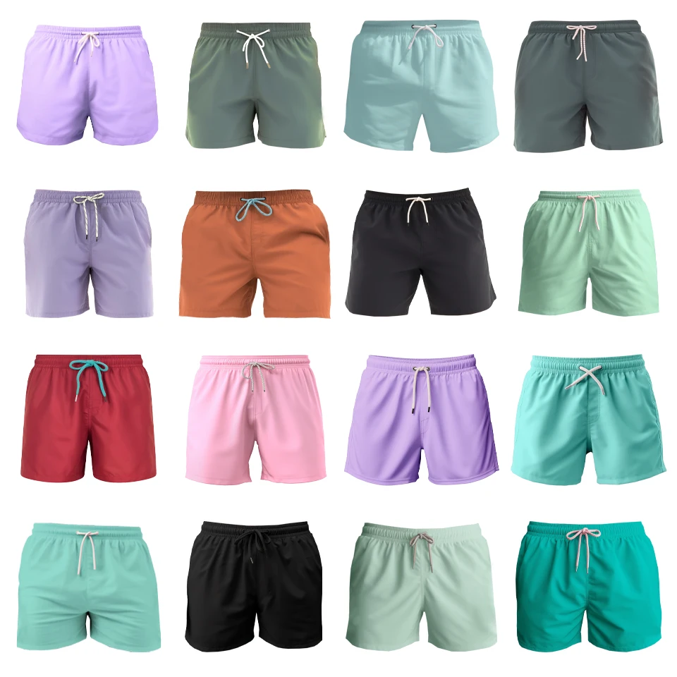Custom Summer Beach Shorts Plus Size Swimming Board Short Pants Polyester Swimwear Kids Swim Trunks Men