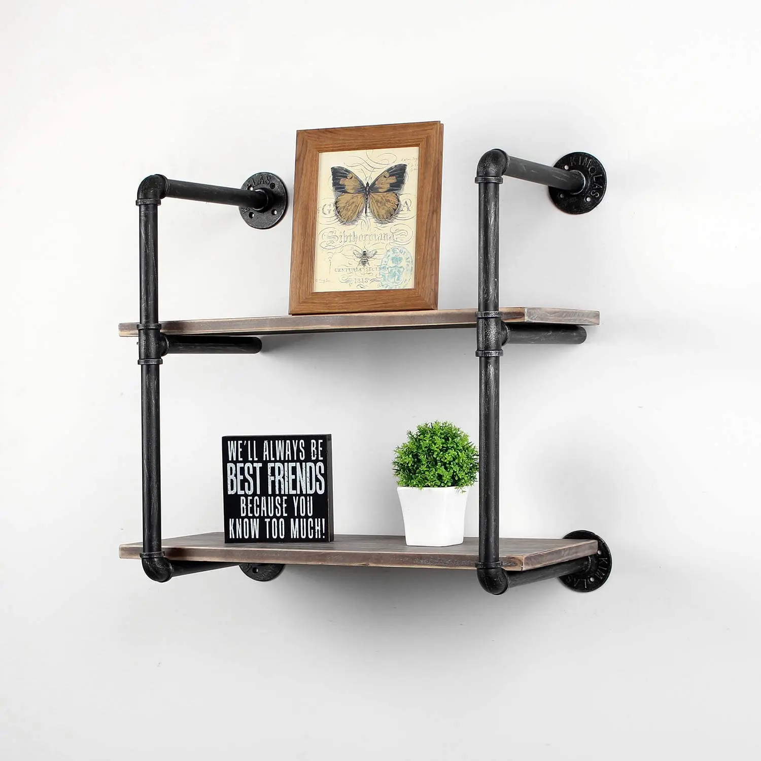 Промышленные трубы стеллажи в виде книжной обложки деревенский 2 яруса фоновая фотография в стиле ретро для крепления трубы диаметром 32 мм дизайн DIY плавающей стеллажи