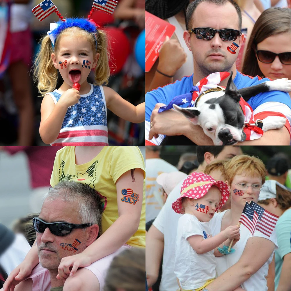 American Independence Day Flag Waterproof Fashion Design Body Art Temporary Tattoo Sticker WS152-WS162