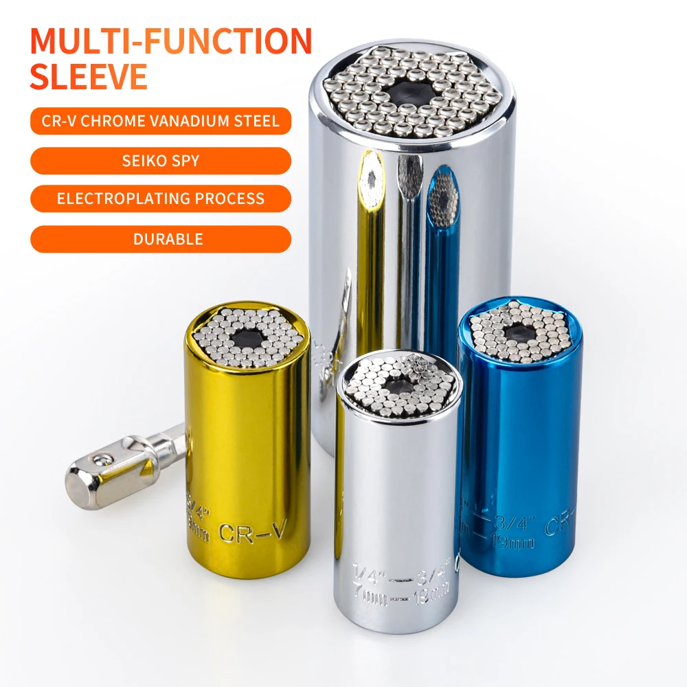 Universal Socket Grip (7-19mm) Multi-Function Ratchet Wrench Power Drill Adapter Ratchet Sleeve for Power Drill Tools Adapter