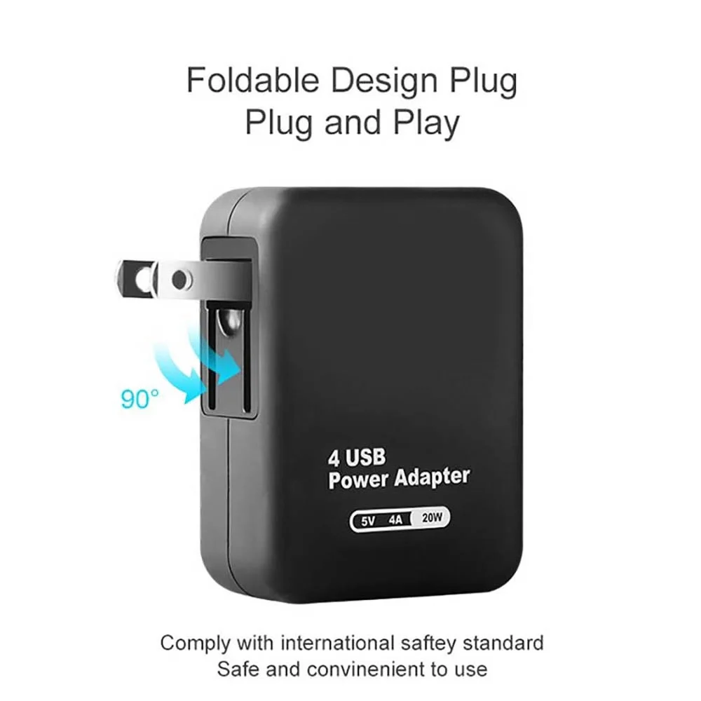 5v  usb  charger flat travel adaptor 4 USB 220 to 110 V 20W Charger Adaptor Hub mobile phone usb charger