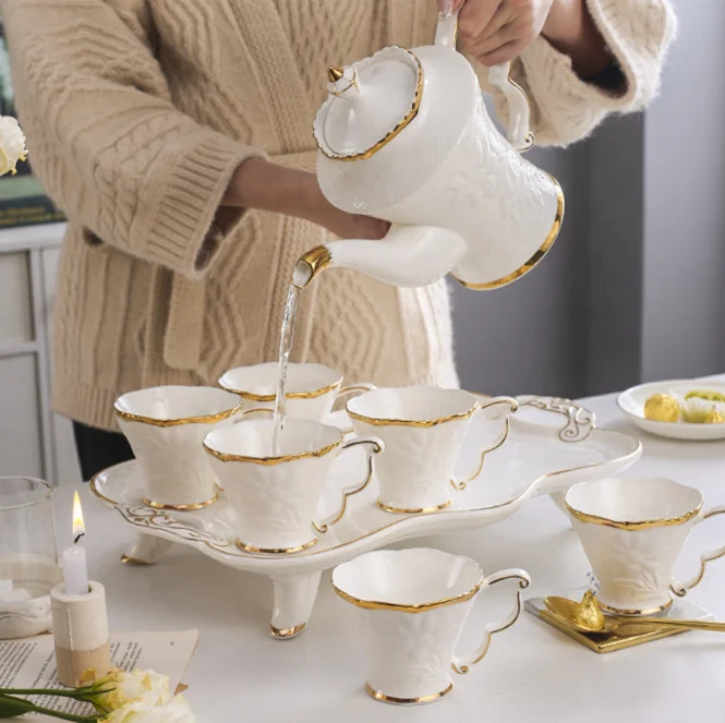 
European home coffee set suit ceramic coffee cup dish flower tea set 