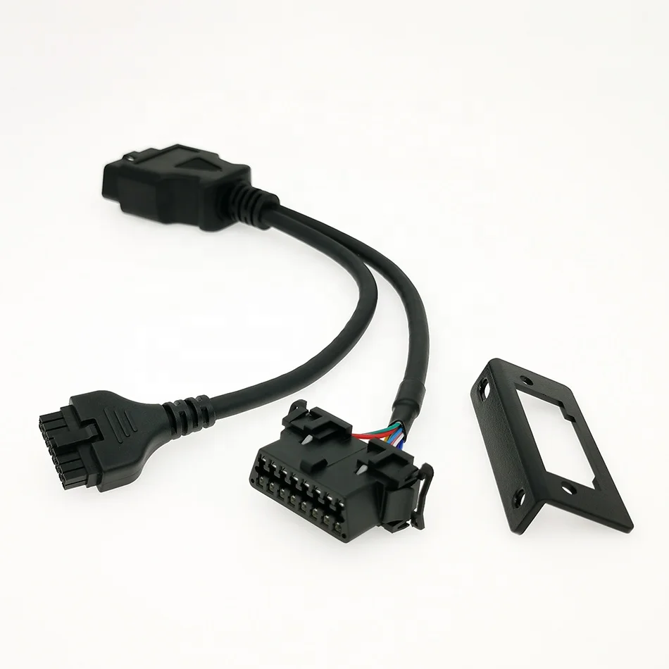 Custom Male Female OBD 2 to Molex Conector Y Kabel OBD2 16Pin Conncter Adapter Connector Cable With Mount Bracket Kit