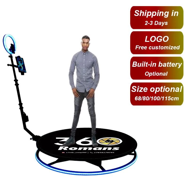 Wholesale Portable Video Revolve Selfie 360 Degree Spinner Photo Booth with Ring Light Hot Sale Products Machine