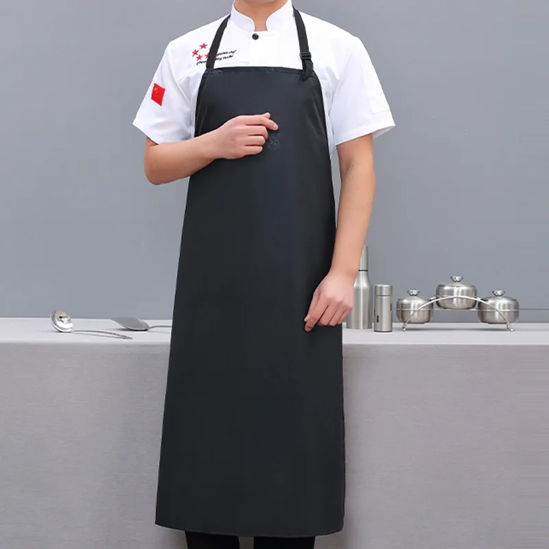 Professional Waterproof And Oilproof Soft Dishwashing Overalls Beef Tendon Soft Leather Aprons For Canteen And Kitchen Working