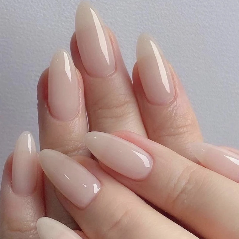 Senboma Wholesale Short Swirl French Square High Quality Soft Gel Press on Nails Wear-Resisting