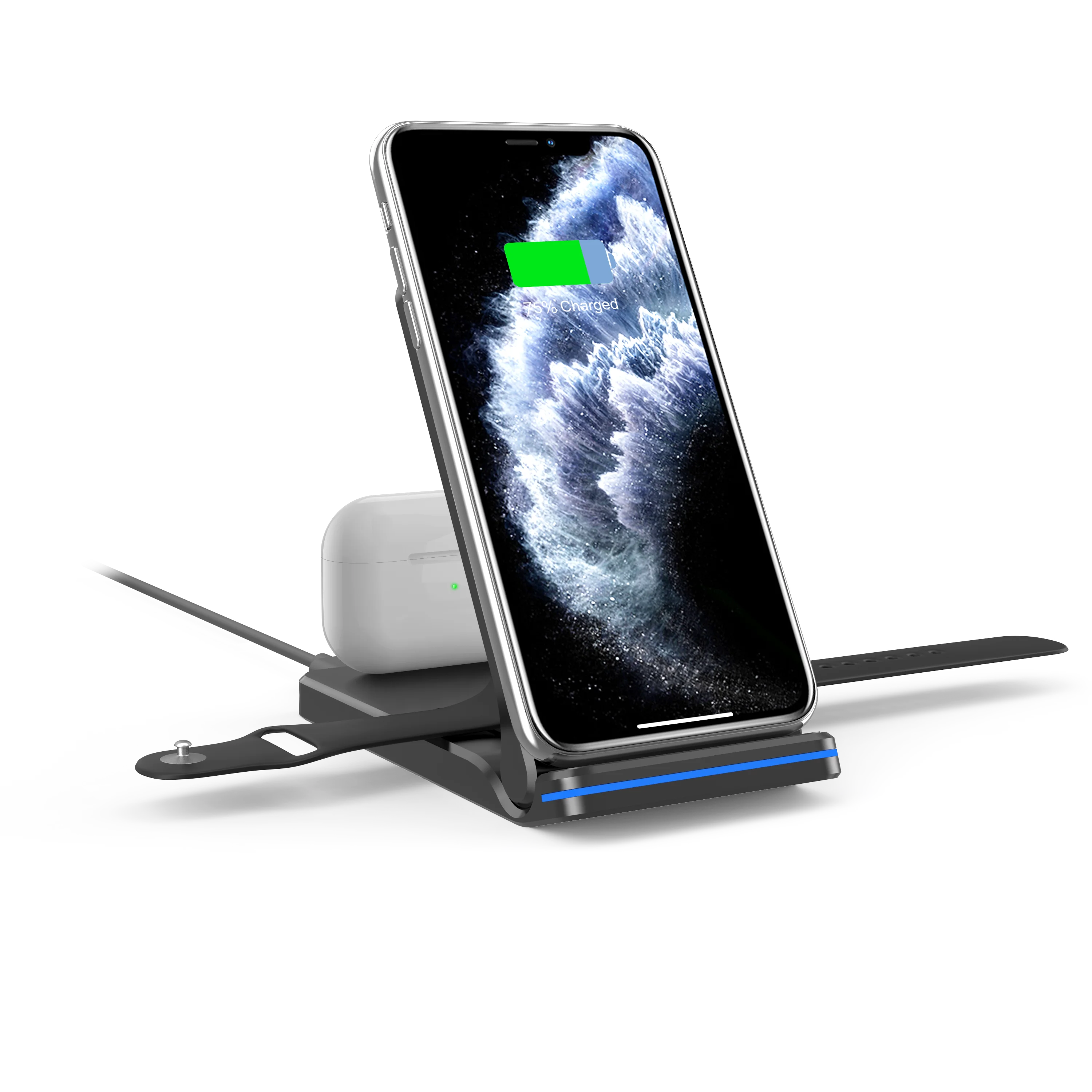 Amazon 3in1Wireless Charger Stand  Fast Wireless Charging Station for AirPods/Air Watch Series 5/4/3/2/1 Wireless Charging Stand