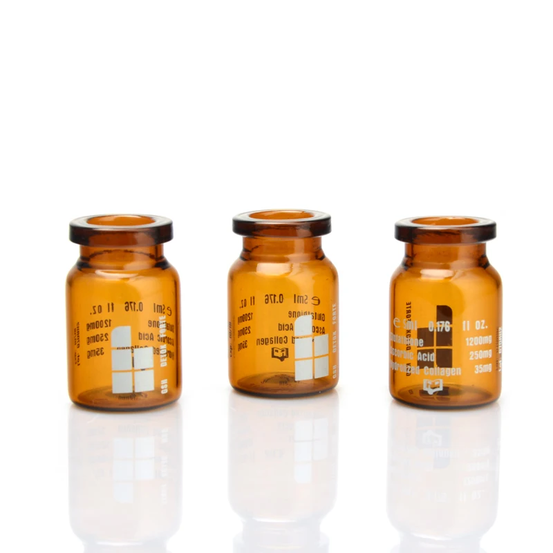 Пустые стерильные стеклянные флаконы для фармацевтического стеклянного флакона 10 мл флаконы из янтарного стекла с резиновой пробкой