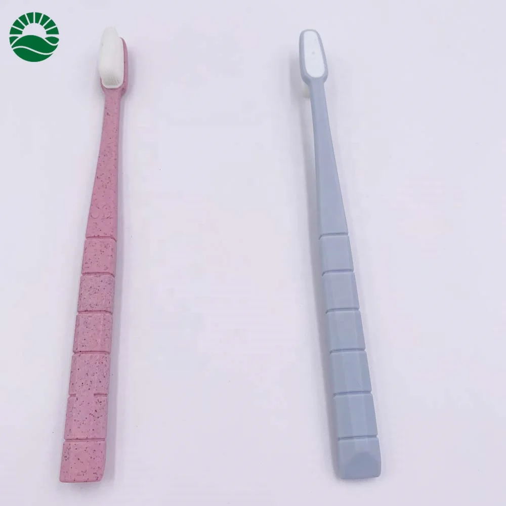 New eco friendly wheat straw nano brush head biogegradable toothbrush