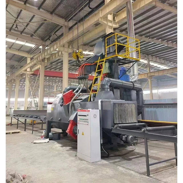 Steel plate rust cleaning shot blasting machine