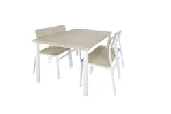 JUSTHOME modern simple design MDF wood and metal dining room furniture 4 seater dinning table set