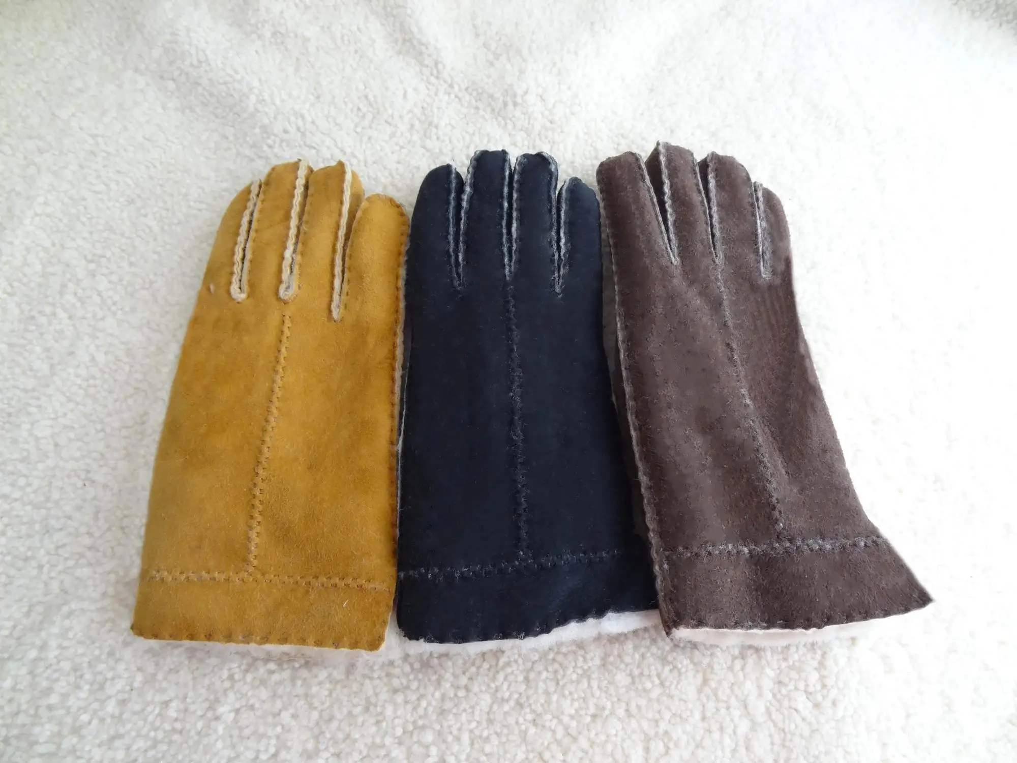 Premium Quality Spanish Merino Double Faced Sheepskin Leather for Luxury Products Classic Merino Wool Gloves for Daily life