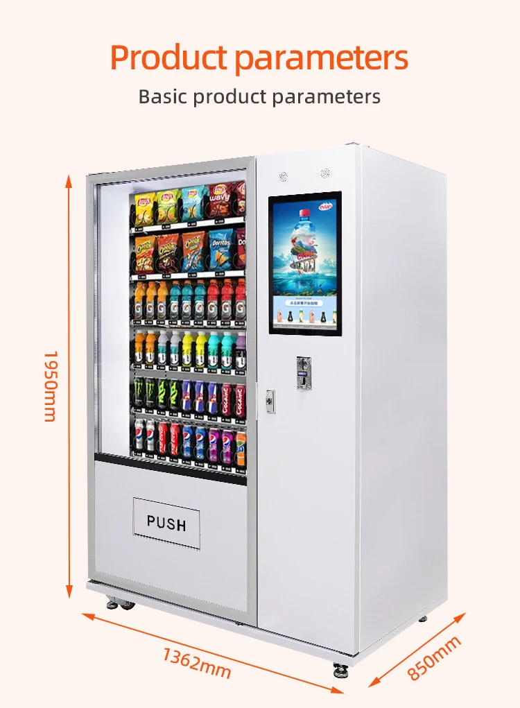 Commercial use vending machine for food and drinks