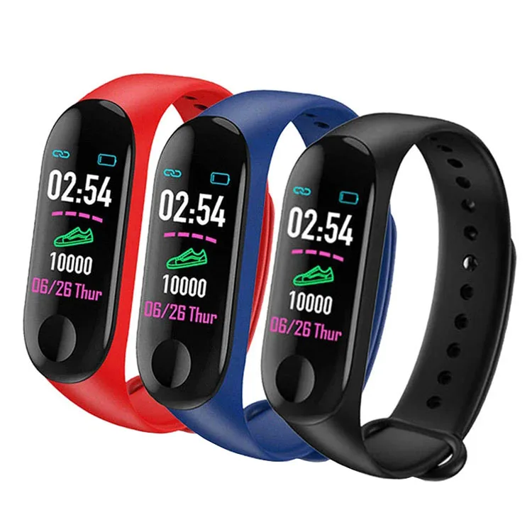 M3 Smart Bracelet Sports Watch Smart Band Color Touch Screen Fitness Tracker Blood Pressure Heart Rate Monitor Pedometer