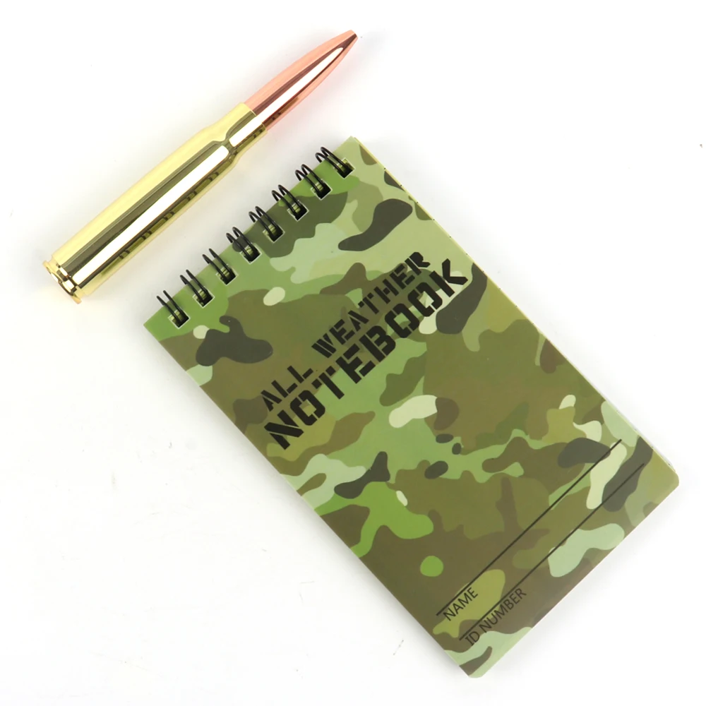 Wholesale Metal ballpoint pen wholesale rotary bullet head gifts pen for students can be customized logo with waterproof notbook