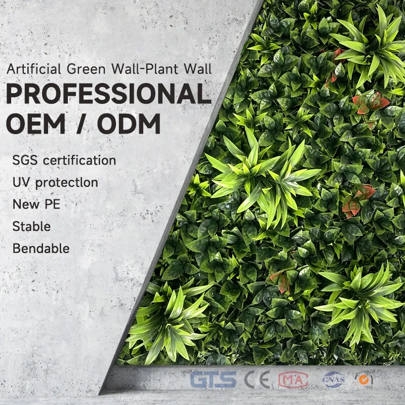 Eco-friendly Green UV Resistant Faux Plastic Wall Decor Realistic Artificial Plant Grass for Weddings Bakcrop Panel