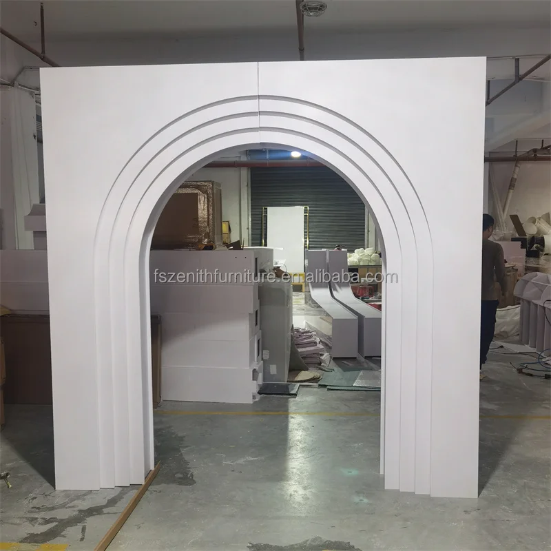 Wedding Decoration Ripple Plinth Stand Acrylic Panel Round Ripple Arch Backdrop Wall