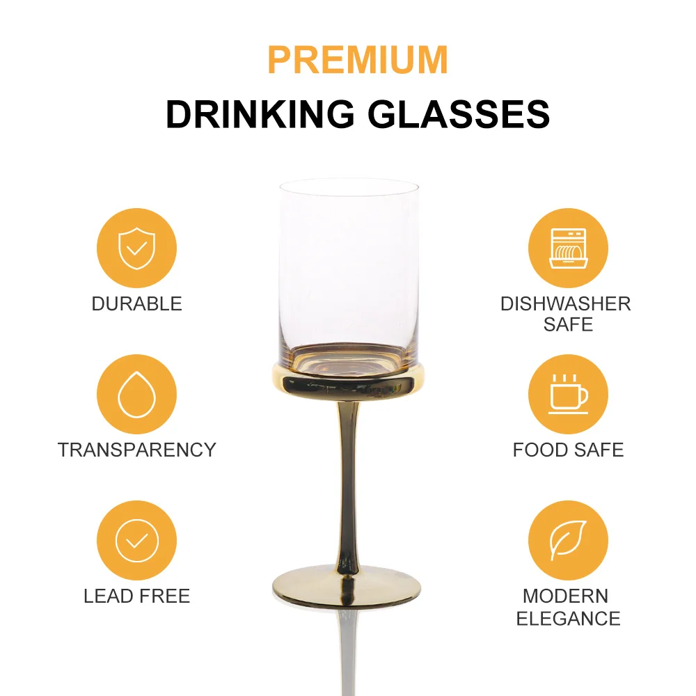 Amazon Best Selling High Quality Elegant Clear Lead Free Super Light Crystal Wine Glasses