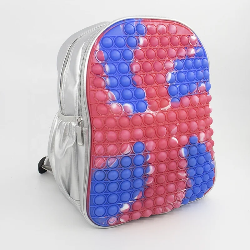 2022 new Party Supply Fidget Popper Backpack Push Bubble Sensory Handbag Antistress Pops Silicone Squishy Traveling back pack