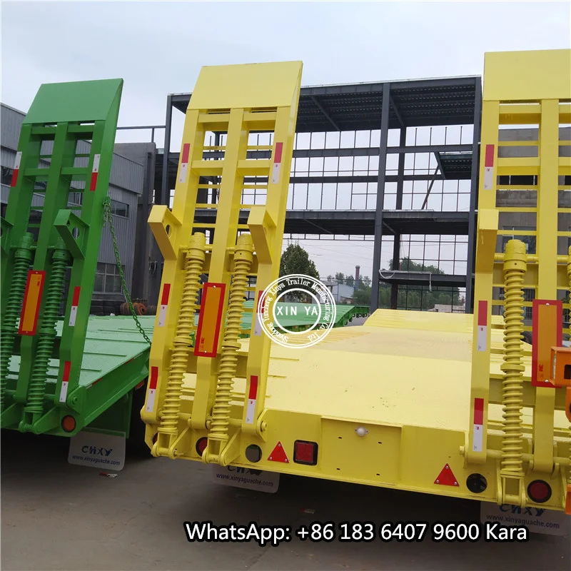 Tri Axle 80ton Heavy Duty Detachable Gooseneck Low Loader/Lowbed/ Lowboy/Drop Deck Extendable Low Bed Truck Tractor Semi Trailer