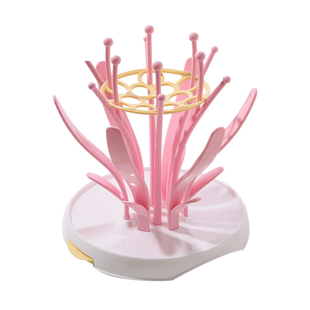 Unique design flower shape feeding accessories portable baby bottle drying rack