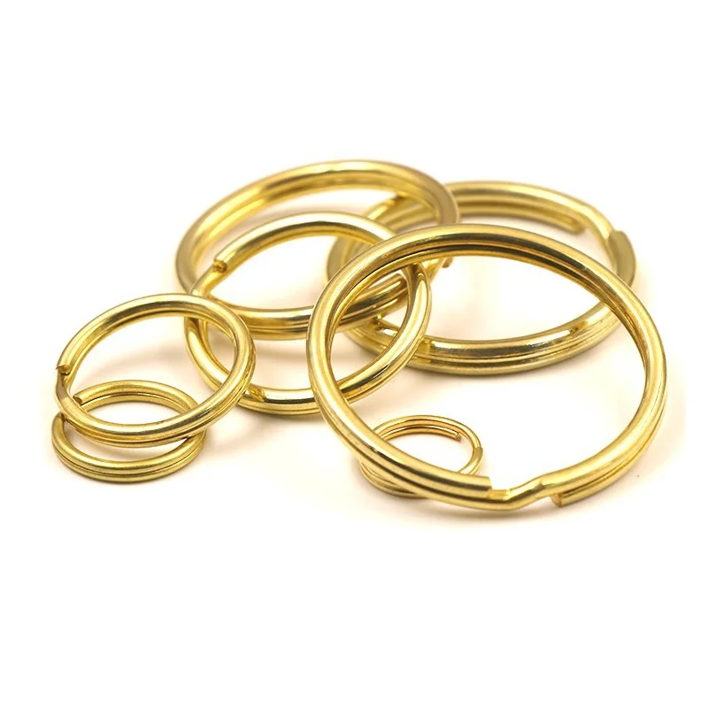 Solid Brass Split Rings 10mm-38mm Double Loop Keyring for key chain accessories