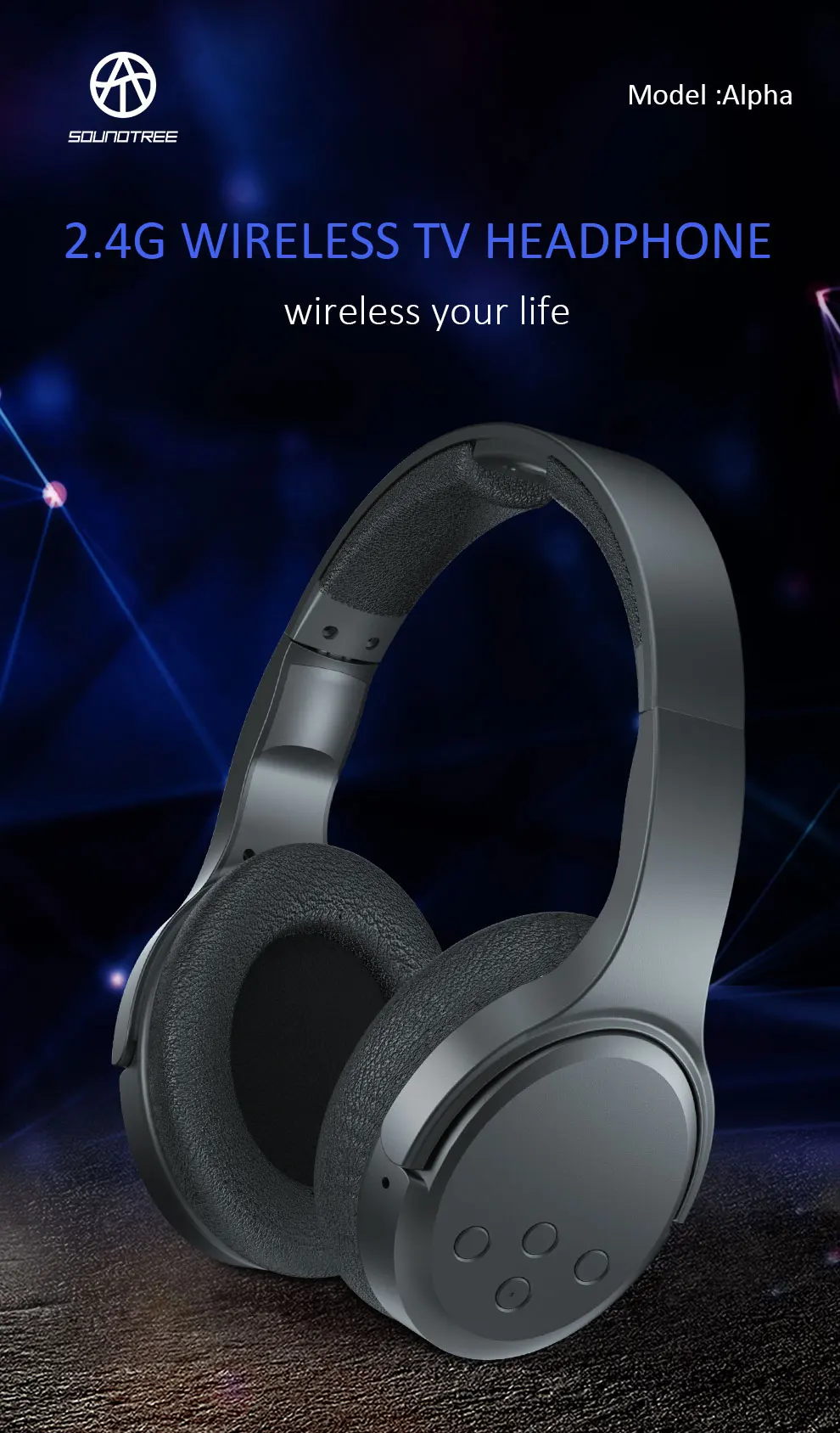 China Wholesale Digital Wireless TV Headphone Rechargeable For TV