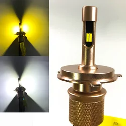 H1 H4 H7 H8 H11 9004 9005 9006 9006 5500lm dual color white yellow H4 ZES LED headlight