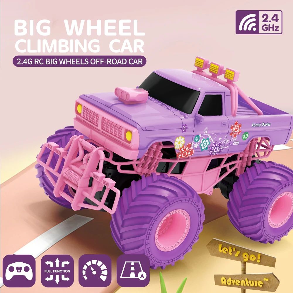 Newly Released Q157 R/C RC Climbing Pink Off Road Big Wheel Multiple Terrains Remote Control Barbiecolor control car toys