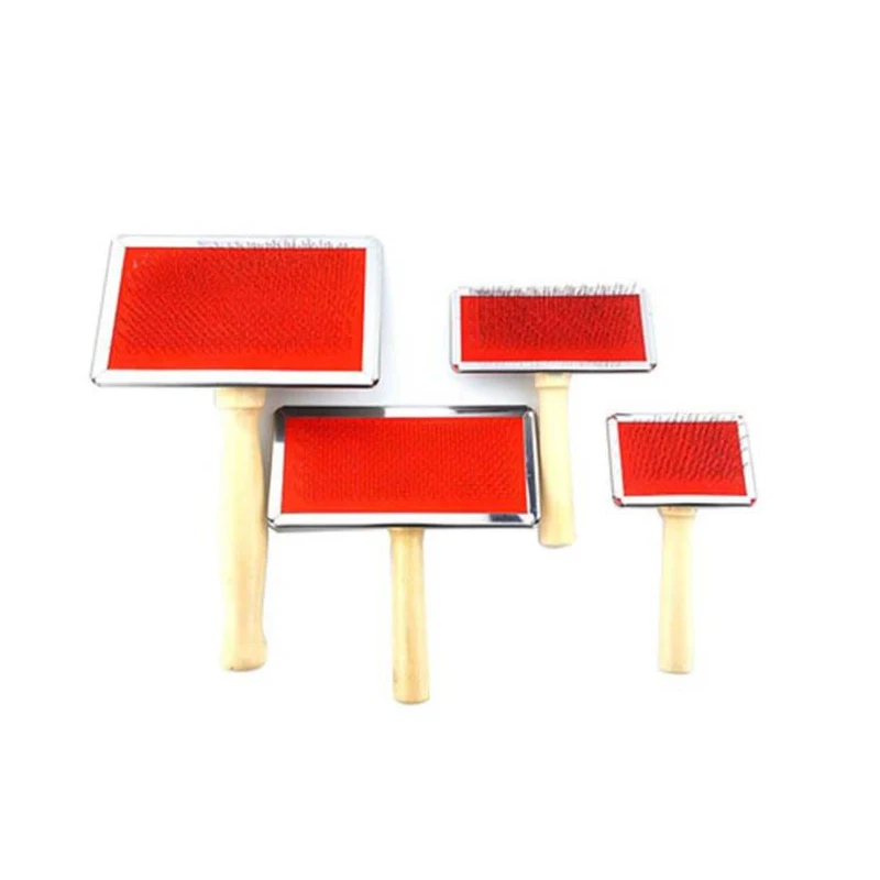 Pet Products Wooden Handle Fur Brush Cleaning Beauty