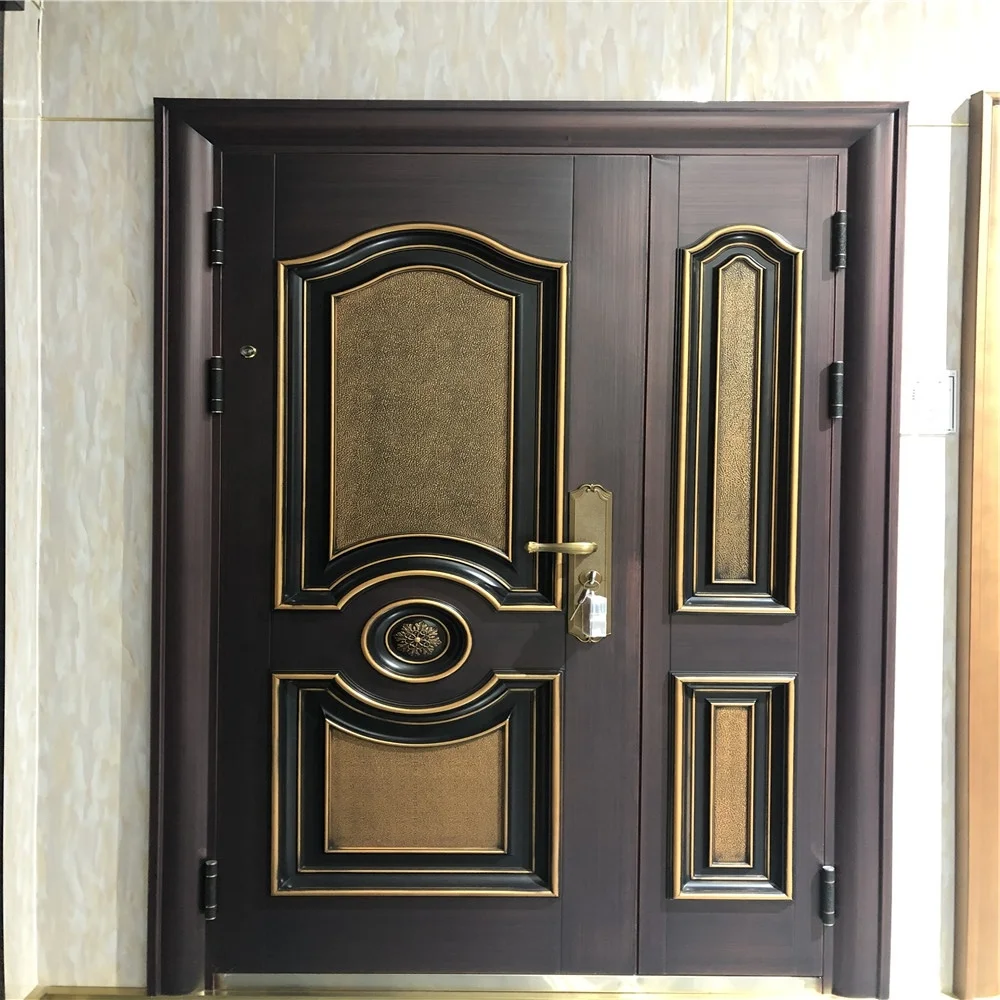 Newest quality exterior house door luxury steel security door front design high quality steel entry  steel doors made in China