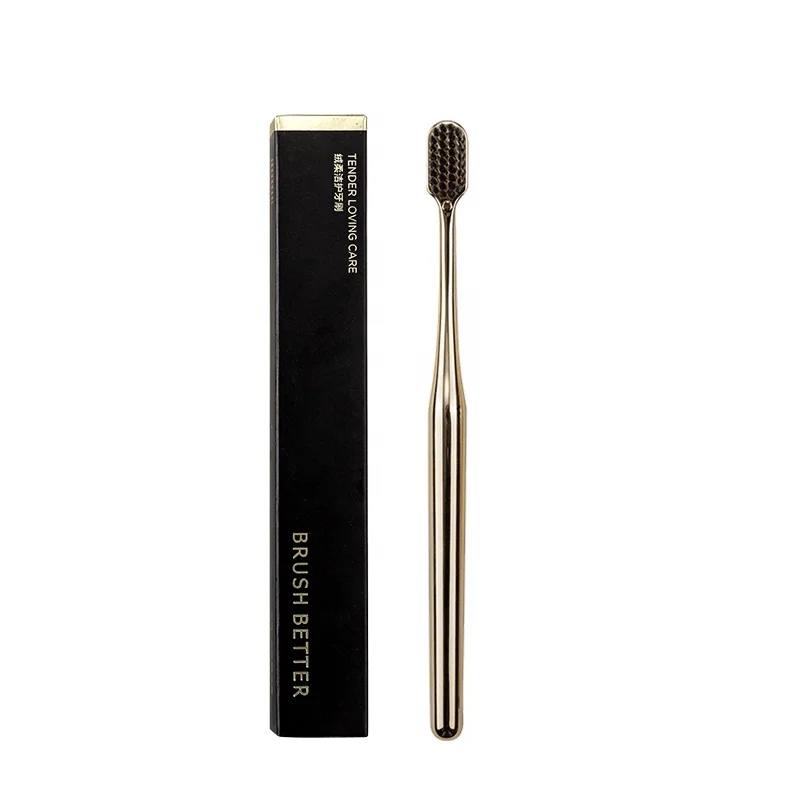 Hot Selling Teeth Whitening Gold Toothbrush with paper box packing