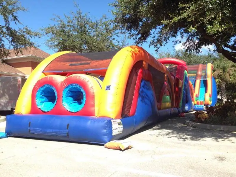 
Commercial Inflatable Warrior Dash air jumping Obstacle Course for sale 