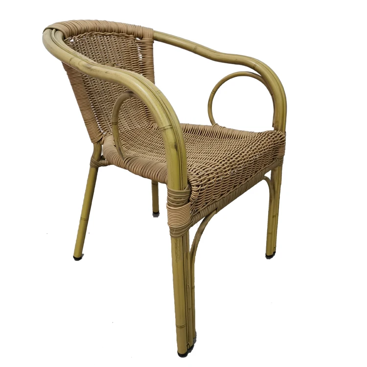 
Outdoor Garden Coffee Restaurant Round Plastic Weaving Flower Wicker Rattan Bistro Chair 