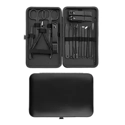 Black Color 18 16 12 10 7pcs Nail Clipper Set Manicure & Pedicure Set Kit Stainless Steel nail Tools Nail Clipper Set